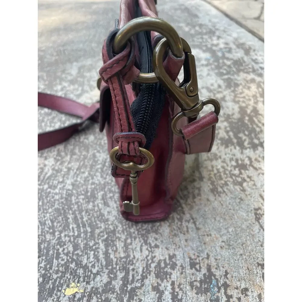 Fossil Burgundy Leather Crossbody Bag